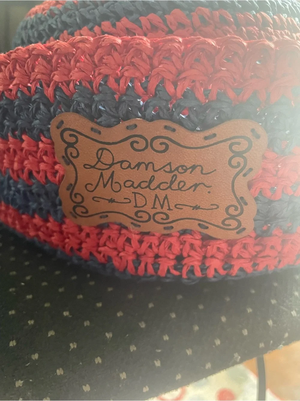 Damsom Madder raffia sailor hat nwt